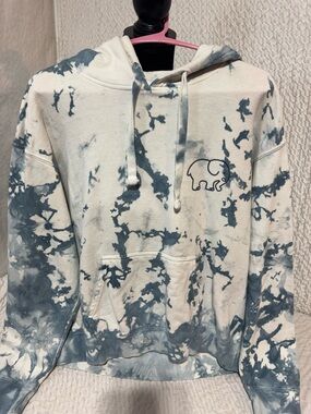 ivory ella White and Blue Tie-Dye Elephant Hoodie